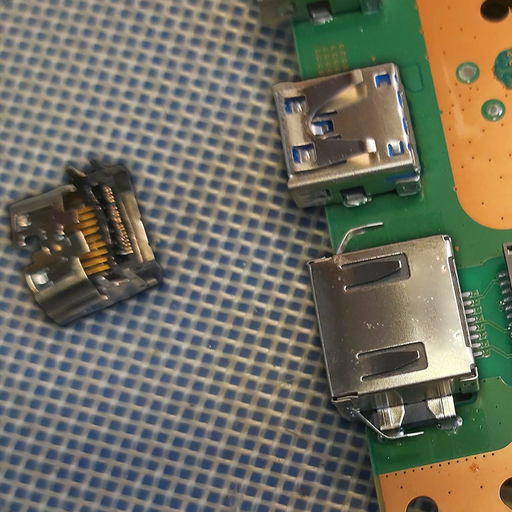 A new HDMI port fitted to the board